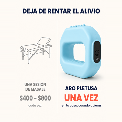 Una sesión de masaje cuesta $400-$800 cada vez; el Aro Pletusa, una sola vez